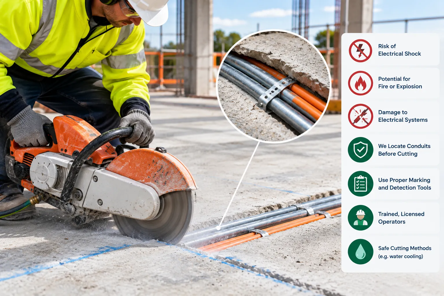 Risks of Cutting Near Electrical Conduits